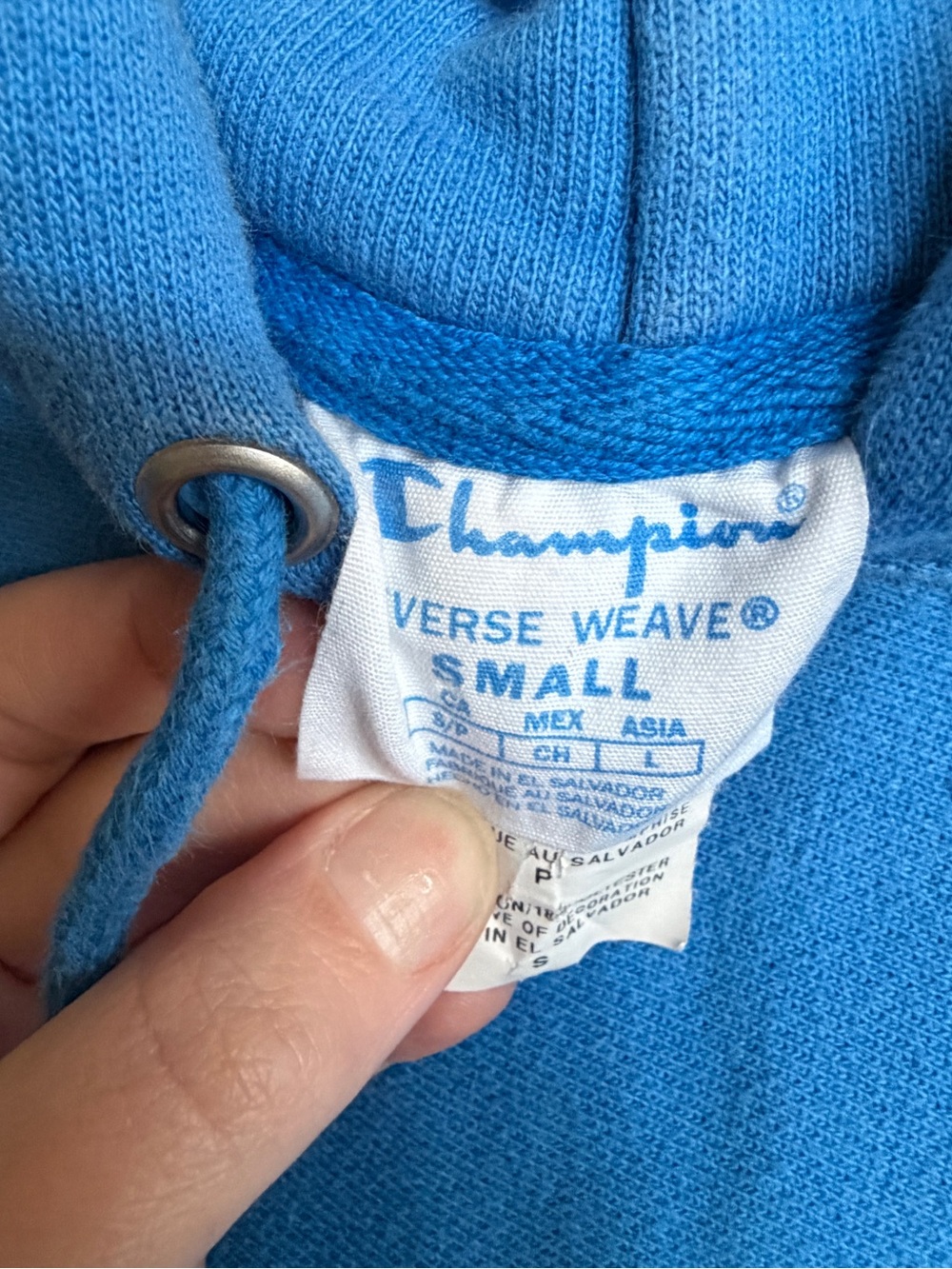 Champion Men's Blue Reverse Weave Hoodie - Picture 5 of 6
